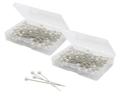 Stecknadeln mit Perlenkopf, 65 mm, 200 Stück, 2 Boxen, Nähen, Basteln