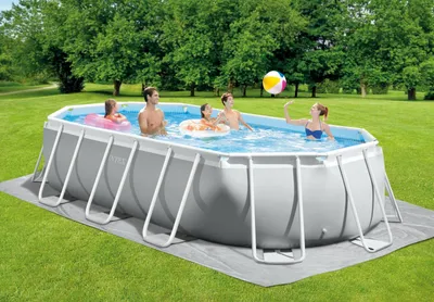 Zdjęcie produktu dla Intex 26796, 13365 l, Basen ramowy, Dorosły/dziecko, Drabina, Niebieski, Szary, 112,1 kg