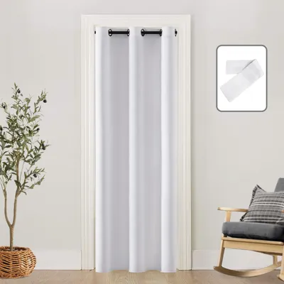 Türvorhang, verdunkelnd, Polyester, 86,4 x 203,2 cm, Weiß, 1 Stück