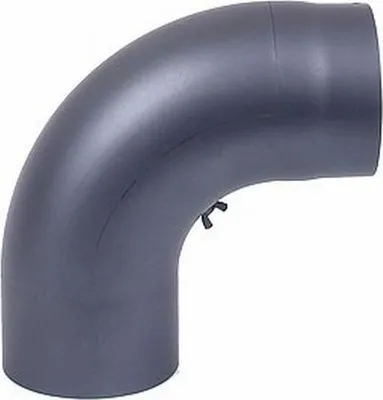 Produktbild von H&M Rauchrohrbogen Ø 150 mm 90° gezogen mit Tür schwarz Senotherm Ofenrohr