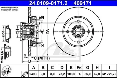 Image de Disque de frein ATE 24.0109-0171.2