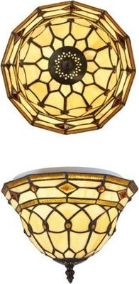 Casa Padrino Tiffany Deckenleuchte 25cm - Glas Mosaik Decken Lampe Leuchte