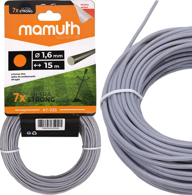 Immagine prodotto di Filo di taglio 1,6 mm 15 m rotondo decespugliatore tagliaerba filo di ricambio per testina MAMUTH