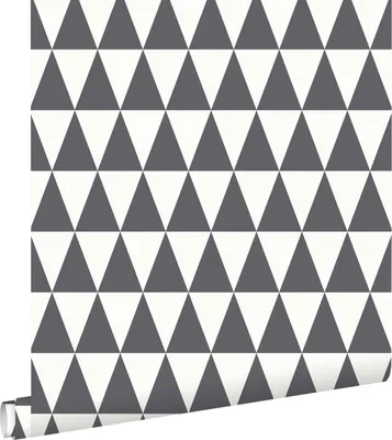 Obrázok produktu pre ESTAhome grafická tapeta, geometrické trojuholníky tmavosivá a biela 53 cm x 10,05 m
