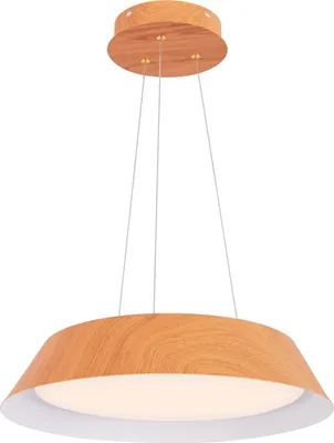 Produktbild von GOPLUS LED Pendelleuchte, 21W Hängelampe mit Holzmaserung, 3000K Pendellampe, Hängeleuchte für Schlafzimmer, Wohnzimmer