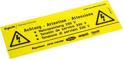 Produktbild von nVent Thermal Kennzeichnungsaufkleber -Elektrisch beheizt- LAB-ETL-DE/FR/IT
