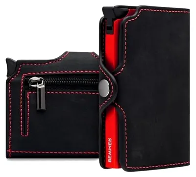 Produktbild von 1 Geschütztes Kartenetui | Slim Wallet für Männer und Frauen | Kartenhalter mit RFID-Schutz und Geldklammern aus Kohlefaser
