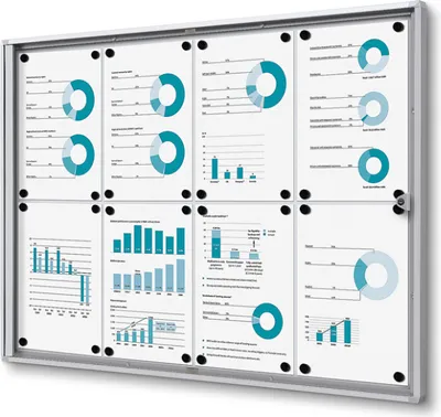 Produktbild von Showdown Schaukasten für Innen  Economy SCXS - 8x DIN A4 - B1  - Aluminium - Silber