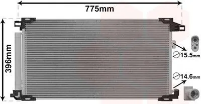 Produktbild von VAN WEZEL 53015703 Kondensator Klimaanlage Klimakondensator für TOYOTA PRIUS (W5) +Trockner