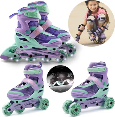 Obrázek produktu pro DISNEY Ledové království Soft Boot 3v1 brusle pro děti, nastavitelné, LED - klasické, tréninkové, kolečkové brusle 34-37 EU