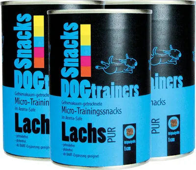 Produktbild von 3x110 g - Schecker DOGTRAINERS Lachs PUR - getreidefrei - glutenfrei - 100% Lachs