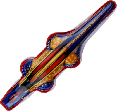 Produktbild von Blechspielzeug Knack Krokodil blau Klicker Knacktier Blechtier Blechkrokodil