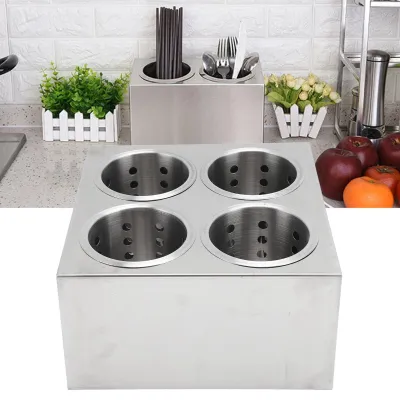 Produktbild von Besteckhalter mit 4 Fächern - Edelstahl - Platzsparendes Design