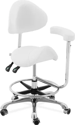 Immagine prodotto di Expondo physa Sedia a sella con braccioli - 51 - 61 cm - 150 kg - Bianco