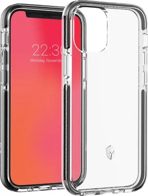 Produktbild von Bigben Connected FCLIFENIP1254B, Cover, Apple, iPhone 12 mini, Schwarz, Transparent