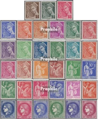 Produktbild von Briefmarken Frankreich 1938 Mi 373-405 (kompl.Ausg.) postfrisch Freimarken