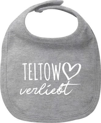Produktbild von Huuraa Baby Lätzchen Teltow verliebt Heather Grey Klettverschluss  Baumwolle Latz Geschenkidee
