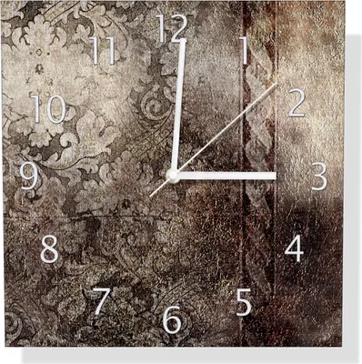 Produktbild von Wallario Design Wanduhr Schnörkelmuster in dunkelbraun aus Aluverbund, Größe 30 x 30 cm