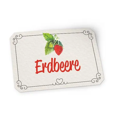 Produktbild von itenga 50 x Marmeladen Etikett Erdbeere 4,5x3cm Landhausstil