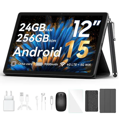 Produktbild von Blackview Mega2,12 Zoll, 2K Display, 2025, FHD Tablet, 24(8+16) GB+256GB 2TB Erweiterbar, Dual 4G, 5GWiFi, 9000mAh, 2025 Android 15, Widevine L1