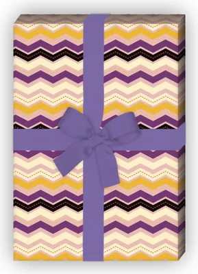 Produktbild von Modernes Geschenkpapier Set, Dekorpapier mit Designer Zickzack, lila - G8722, 32 x 48cm