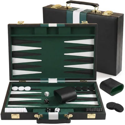 Productafbeelding van Reistas Backgammon Set met Spelstenen en Dobbelstenen