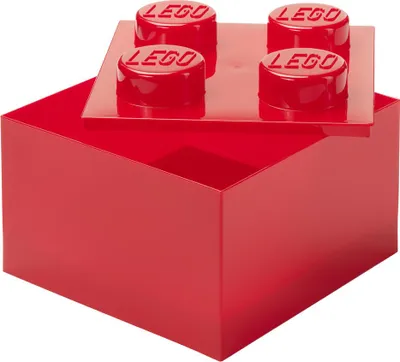Produktbild von LEGO Aufbewahrungsstein STORAGE BRICK 4 TOP LID transluzent-rot