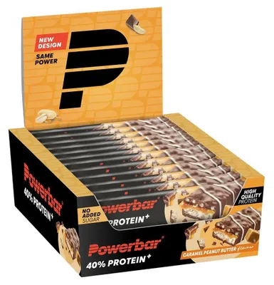 Produktbild von Powerbar 40% Protein + Crisp Bar (12x40g) Caramel Peanut Butter - Riegel - Protein-Riegel