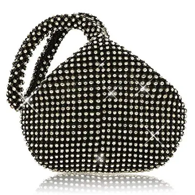 Produktbild von Mode Frauen Brautjungfer Lady Girl Braut Abend Clutch Bag für Prom Cocktail Party Hochzeit Engagement - Schwarz