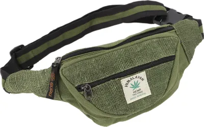 Produktbild von Praktische Hanf Gürteltasche, Ethno Bauchtasche, Sidebag - Olive, Uni - Erwachsene, Grün, Hanf,Baumwolle, 15*20*8 cm, Festival- Bauchtasche Hippie