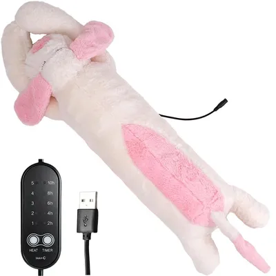 Produktbild von Elektrisches Wärmekissen in Hundeform, USB-Heizkissen mit Temperaturregelung & Automatischer Abschaltung, Für Nacken, Schultern, Rücken & Bauch