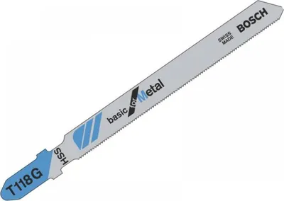 Obrázek produktu pro Bosch 2 608 631 012, List pro přímočarou pilu, Slabý plech, Vysokorychlostní ocel (HSS), Modrá, Nerezová ocel, 0,7 mm, 9,2 cm