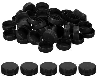 38 mm Flaschenverschlüsse, 100 Stück, schwarz, PE-Kunststoff