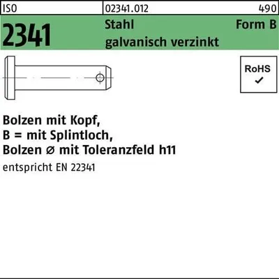 Produktbild von Reyher  Bolzen mit Kopf ISO 2341 St. B 20 h11x40x32 vz (10 Stück)