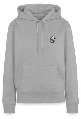 Produktbild von Spreadshirt Popeye Als Stickmotiv Damen Premium Hoodie, 3XL, Grau meliert