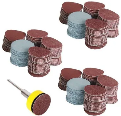 Produktbild von 300 Stück Schleifblätter - 25 mm - Korn 100 180 240 1500 3000 - 3 mm Schraubenbohrer - Schleifplatten - Unterlegscheiben - Schleifpapier für Bohrmaschine - Schleifen - Schleifen