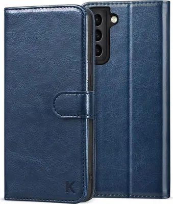Zdjęcie produktu dla Etui z klapką i kieszenią na karty do Samsung Galaxy S21 Plus Granatowy