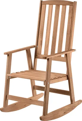 Produktbild von KADAX Schaukelstuhl mit Armlehnen, Holzschaukelstuhl, Gartenschaukelstuhl, Holzstuhl, Gartenschaukelstuhl, Relaxsessel, Gartenstuhl (Dunkel)