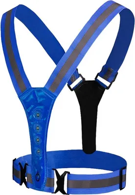 Image de Go Go Gadget – Gilet de course – Éclairage – Sécurité – Accessoires – LED – Gilet pour course à pied, vélo ou marche – Bleu