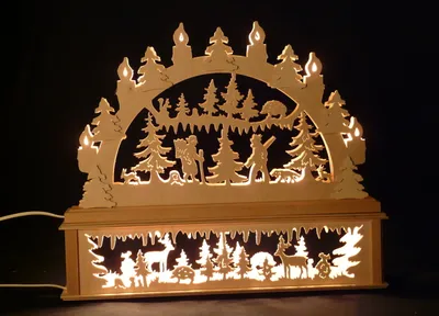 Produktbild von Original Erzgebirgischer Marken Schwibbogen Lichterbogen 50 x 43 cm K50-0_91
