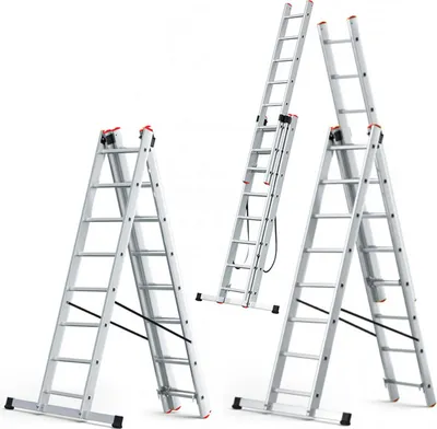 Zdjęcie produktu dla Drabina aluminiowa wielofunkcyjna 3x8 HIGHER na schody + GRATIS