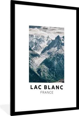 Produktbild von MuchoWow® Gerahmtes Poster Frankreich - Berge - Schnee 60x90 cm - Poster mit Schwarzem Bilderrahmen Wandposter Rahmen Foto Bilder - Dekoration - Wandposter Wohnzimmer - Hochwertig