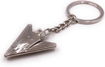 Produktbild von Onwomania Schlüsselanhänger Flugzeug Düsenjet Kampfjet Luftfahrzeug silber Anhänger Keychain