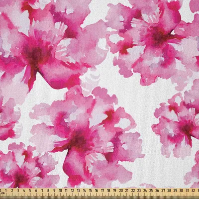 Produktbild von ABAKUHAUS Aquarell Microfaser Stoff als Meterware , Abstrakte Blumengesteck Pfingstrosen Muster Botanik unter dem Motto und Natur inspiriert, 2 M (230 x 200 cm), Magenta Rosa