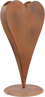 Produktbild von Metall Herz Vase Tôle - Rusty - Metall - 21,5x18x45cm