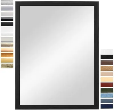 Produktbild von Wandspiegel 70 x 150 cm (Außenmaß) in Kiefer-Schwarz | Farbe und Größe wählbar | Ganzkörperspiegel | Bad & Flur Spiegel | mit Holz Rahmen |  Germany