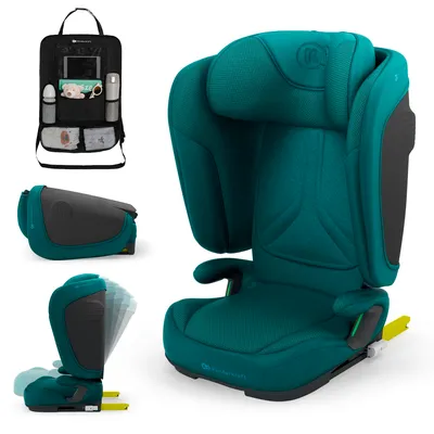 Produktbild von Kinderkraft UNITY 2 i-Size Kindersitz, 15-36 kg, höhenverstellbar, ISOFIX, Gurt, Seitenaufprallschutz, Getränkehalter, Grün, mit Auto-Organizer