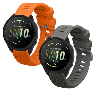 Produktbild von kwmobile 2x Sportarmband kompatibel mit Garmin Forerunner 165 / Forerunner 165 Music Armband - Fitnesstracker Band Set aus TPU Silikon