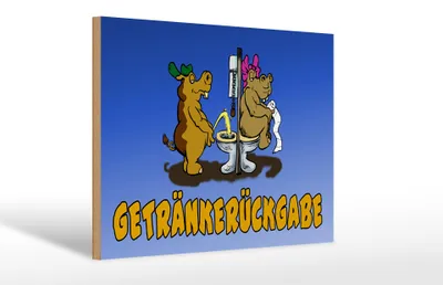 Produktbild von Holzschild Spruch 30x20cm Getränkerückgabe
