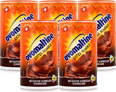 Produktbild von Ovomaltine Malzhaltiges Getränkepulver extra Schoko 450g (5er Pack)